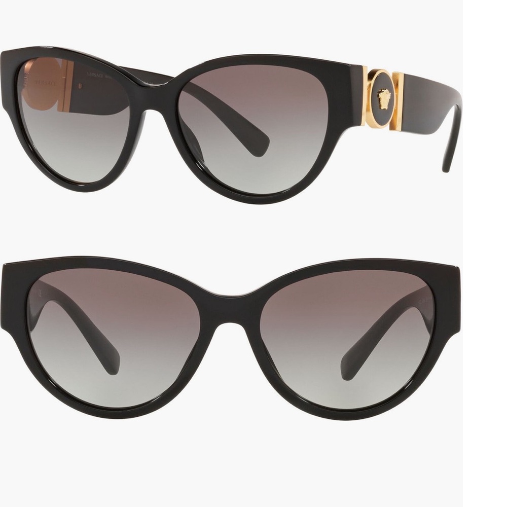 Versace NEW Black and Gold New Sunglasses
